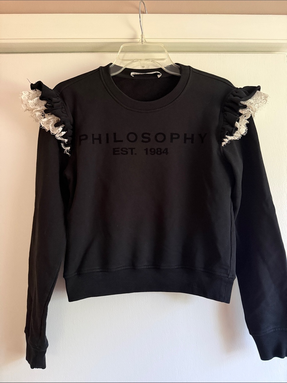 Philosophy Di Lorenzo Serafini Black Crewneck Sweatshirt Size Small